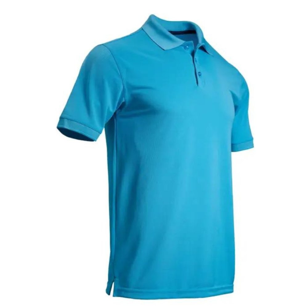 Men's Solid Polo Short Sleeve Shirt - Sky Blue